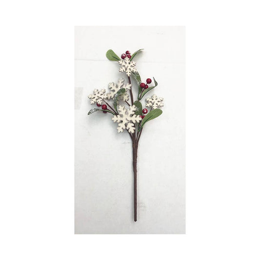 Snowflakes & Red Berry Pick - 13 in