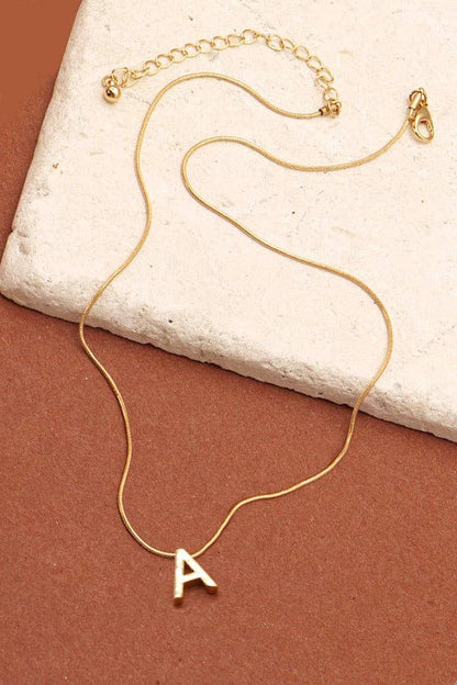 Snake Chain Initial Necklace |  D