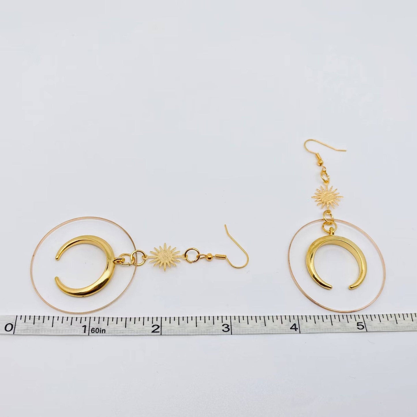 Moon Star Large Ring Pendant Earring Bohemian Style - MS