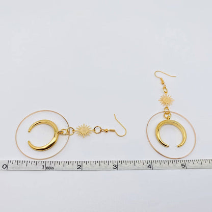 Moon Star Large Ring Pendant Earring Bohemian Style - MS