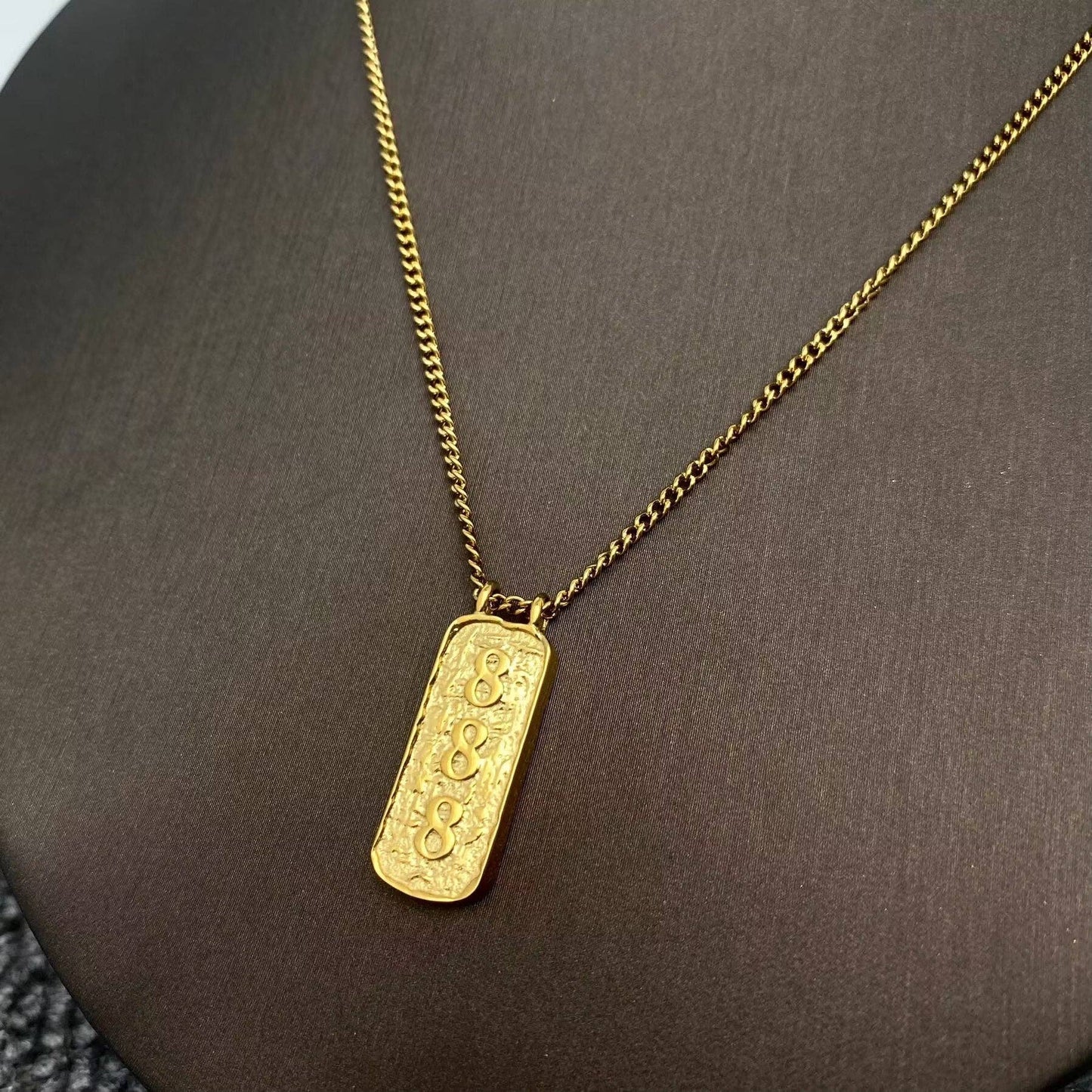 Lucky Numbers Tarot Charm 18K Gold Plated SS Necklace