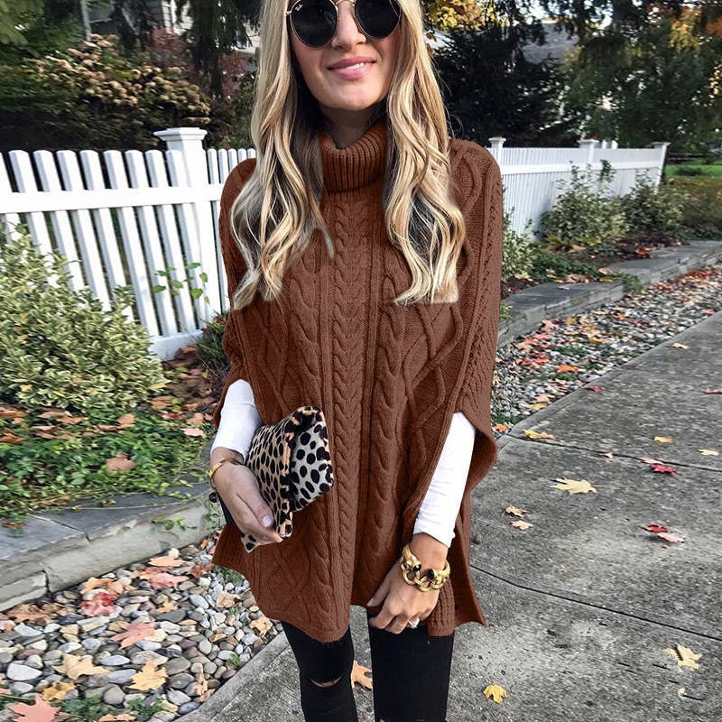 3/4 Sleeve Cable Shawl Wrap Cardigan Sweater