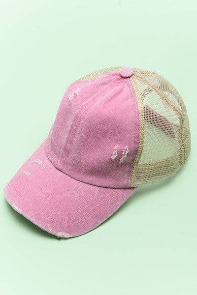Distress Mesh Back Cap