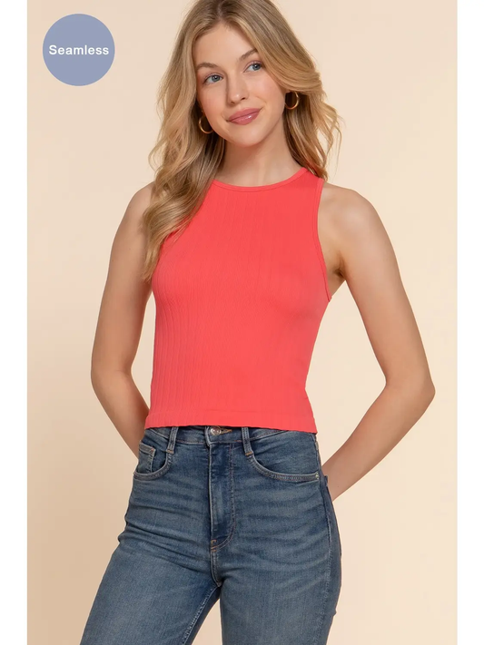 Crew Neck Seamless Rib Tank Top