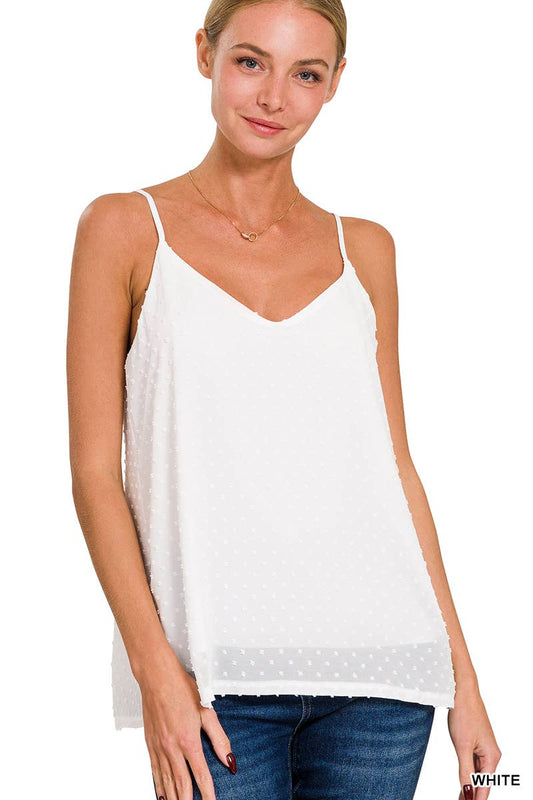 Swiss Dot Adjustable Strap Cami (Lined)