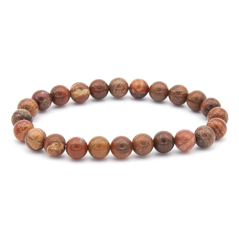 8MM Elastic Natural Stone Bracelets: Indian agate