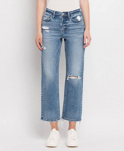HIGH RISE PAINT SPLATTER CUFFED BOYFRIEND JEANS V2787