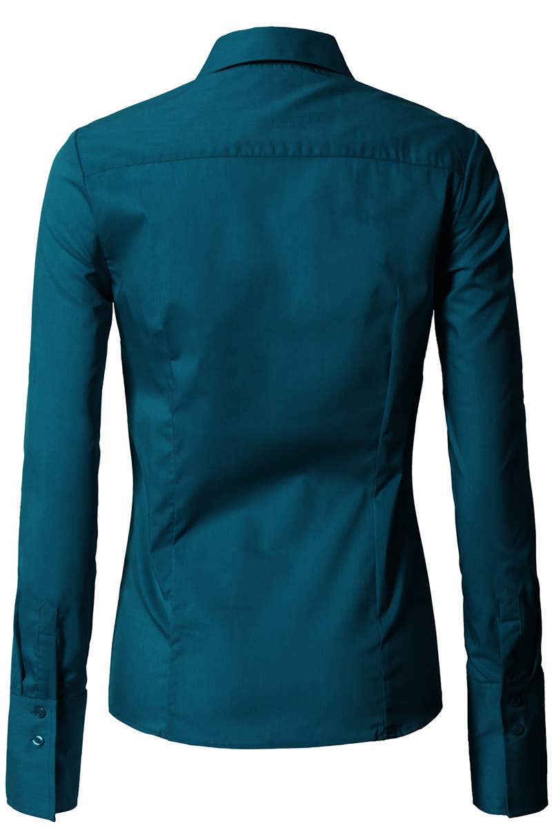 Button Down Long Sleeve Collared Shirt