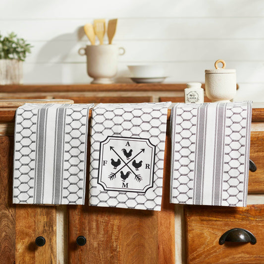 Down Home FARM Tea Towel Set of 3 19x28