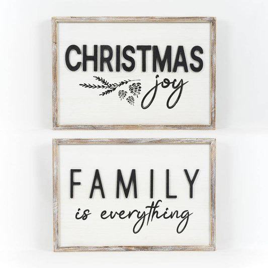 24x16x1.5 wood framed (CHRISTMAS/family)