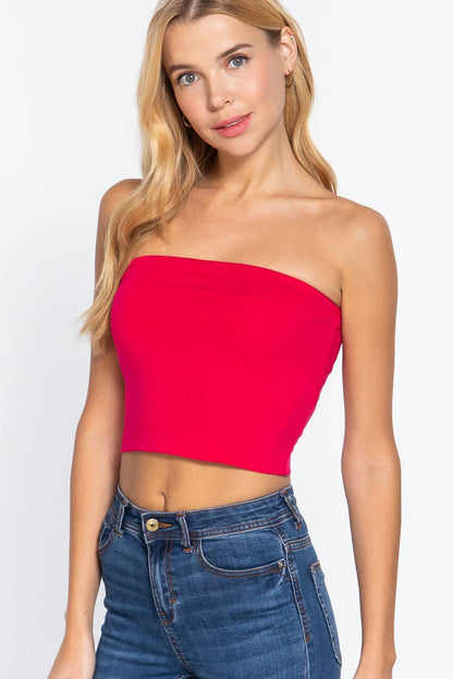 Fitted Crop Tube Cotton Spandex Top