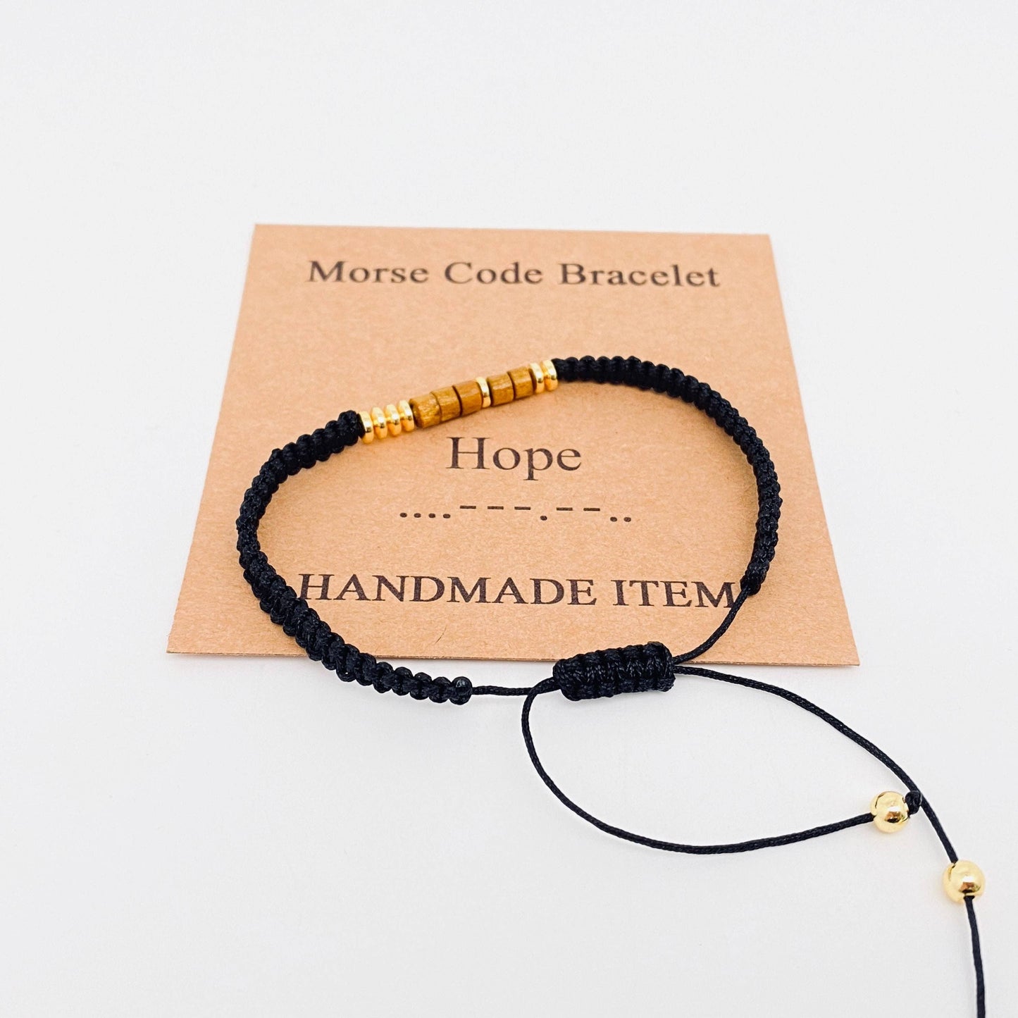 Handmade Wooden Beaded Morse Code Bracelets
