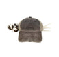 High Ponytail Brown l Hat with Beige Mesh