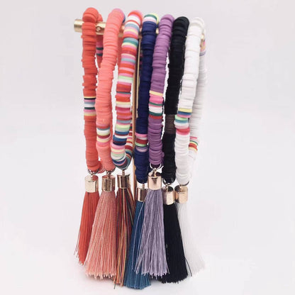 New Women Tassels Rainbow Beach Bracelets: White