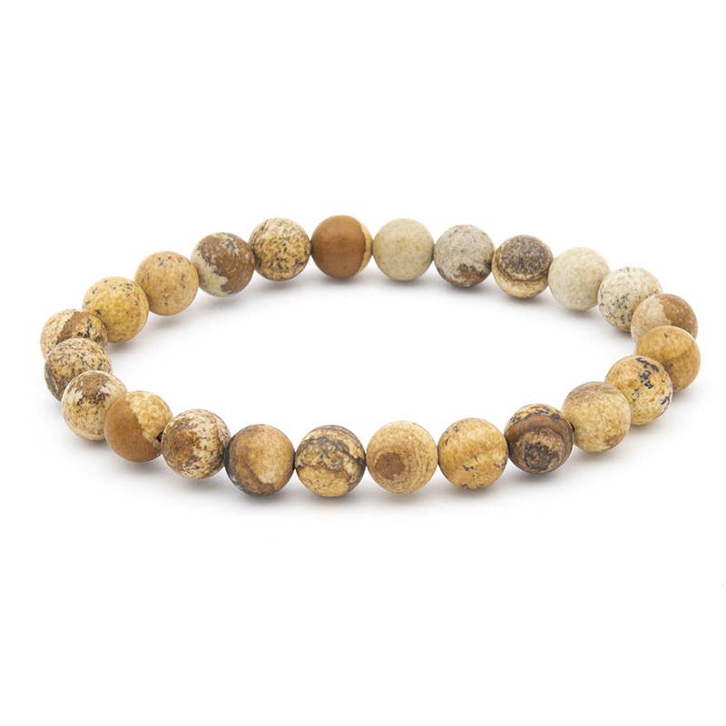 8MM Elastic Natural Stone Bracelets: Indian agate