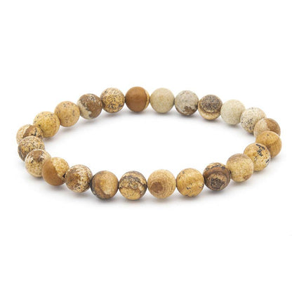 8MM Elastic Natural Stone Bracelets: Indian agate