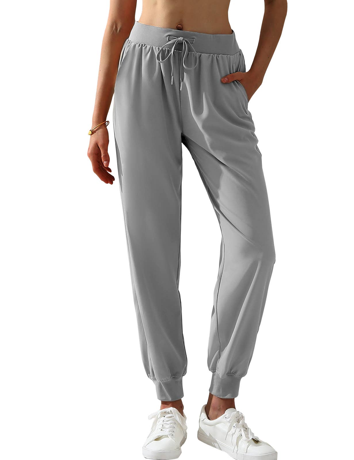 Elastic Band Waist With Side Pocket Pants