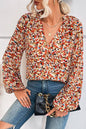 Abstract Bishop Sleeve Blouse