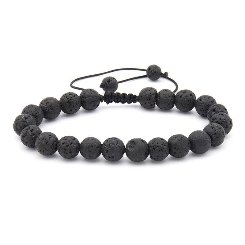 8MM Elastic Natural Stone Bracelets: Indian agate