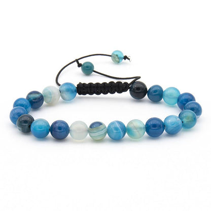 8MM Elastic Natural Stone Bracelets: Indian agate