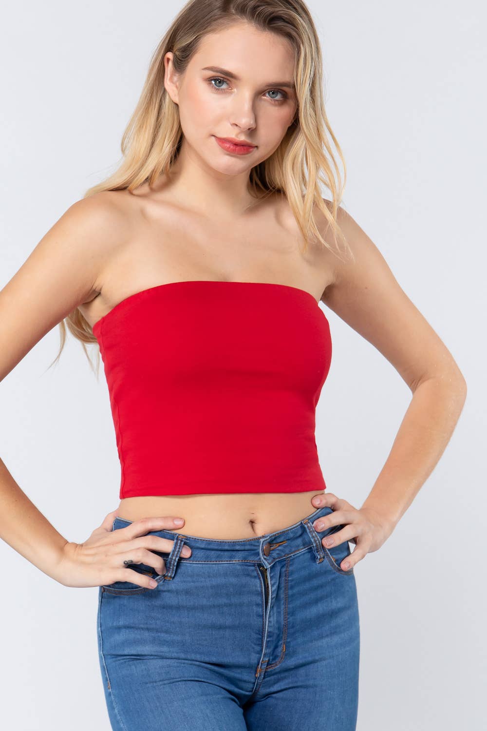 Fitted Crop Tube Cotton Spandex Top