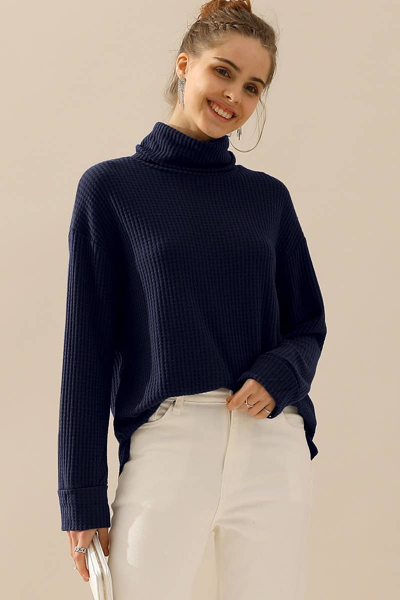TURTLE HIGH NECK KNIT TOP