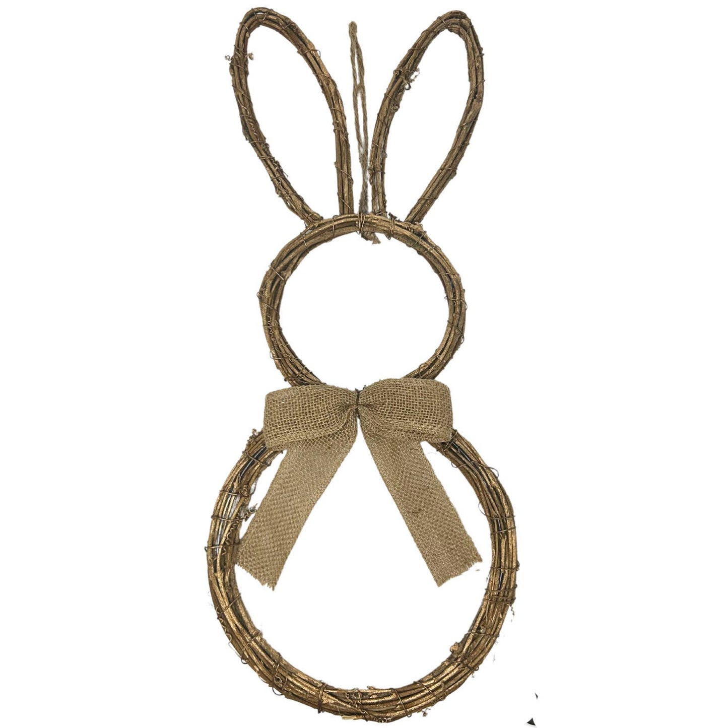 Metallic Brushed Shabby Chic Vine Bunny 20.5"