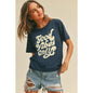 Good Vibes Only Graphic Tee: M, FRENCH NAVY