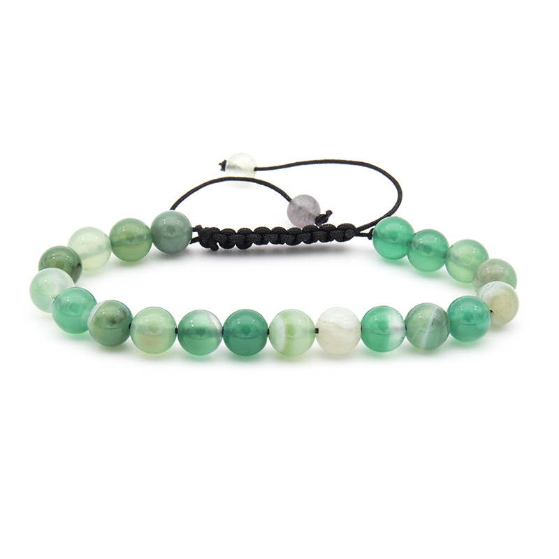 8MM Elastic Natural Stone Bracelets: Indian agate