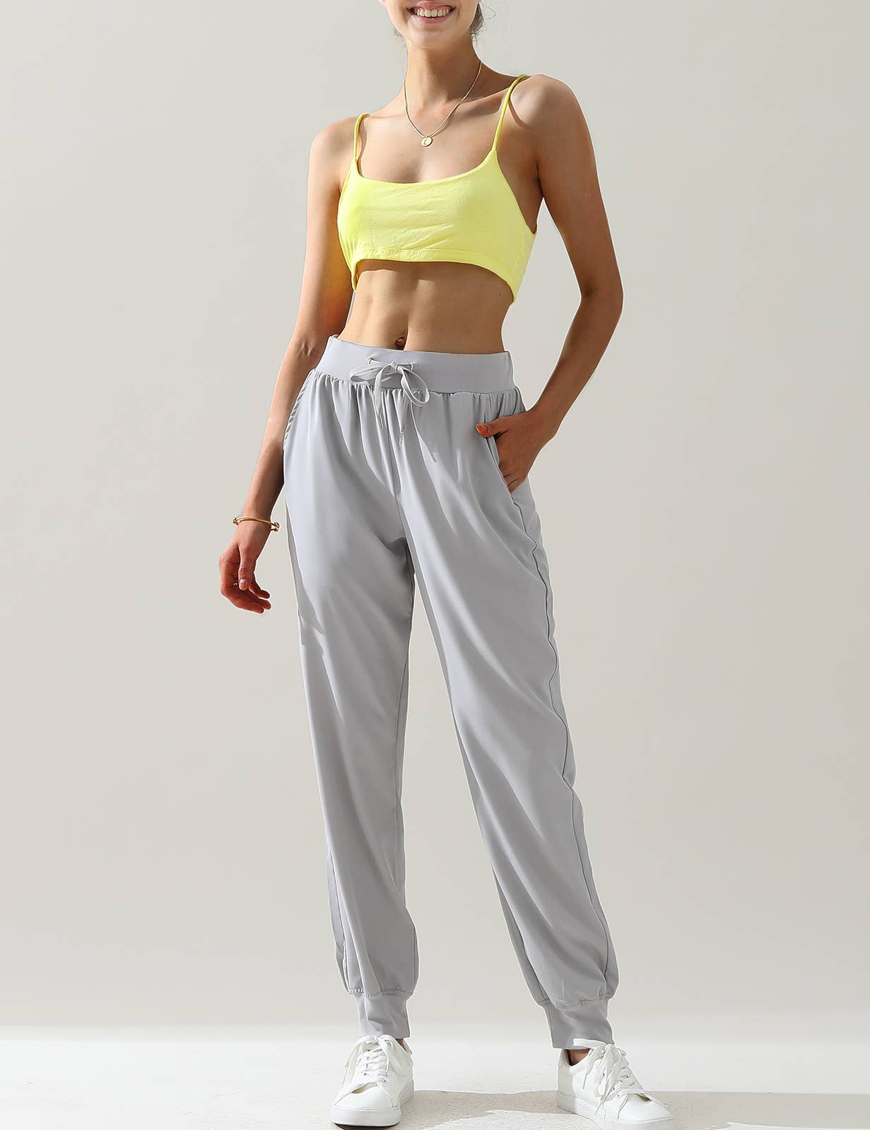 Elastic Band Waist With Side Pocket Pants