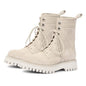 Anastasia Lace Up Boots - Ivory 36