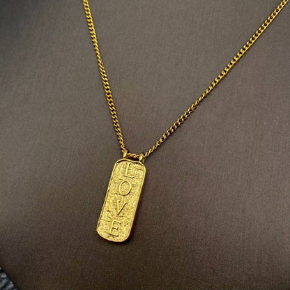 Lucky Numbers Tarot Charm 18K Gold Plated SS Necklace
