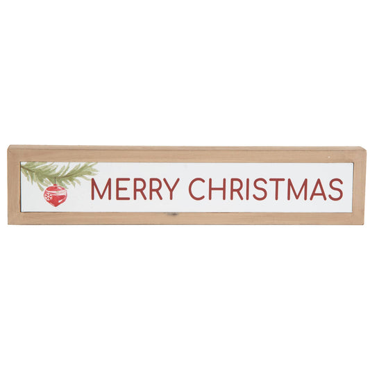 Wood 15.75" Multicolored Christmas Block Decor