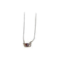 Chevron, stone chain necklace, matte, gold/red stone