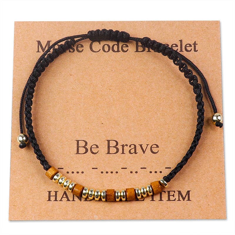 Handmade Wooden Beaded Morse Code Bracelets
