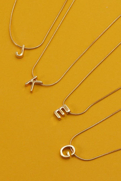 Snake Chain Initial Necklace |  D