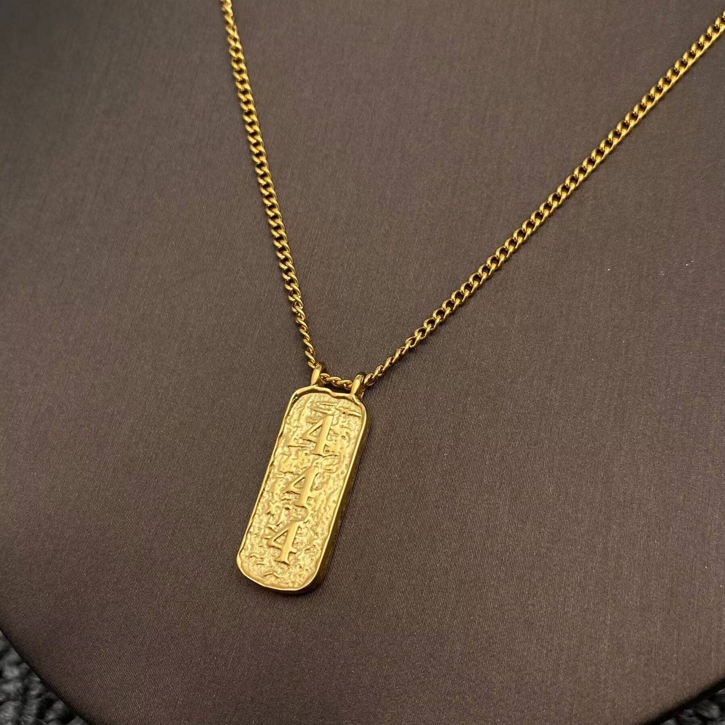 Lucky Numbers Tarot Charm 18K Gold Plated SS Necklace