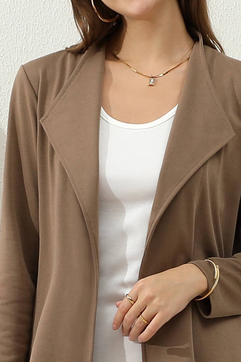 OPEN FRONT OFFICE TRENCH JACKET