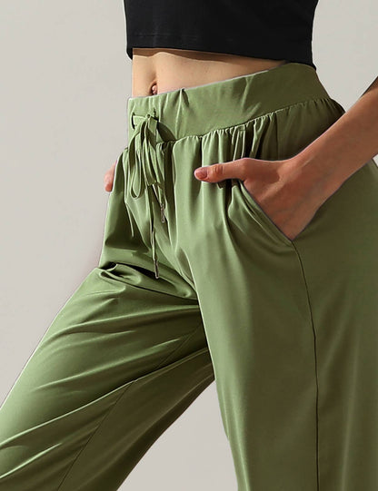 Elastic Band Waist With Side Pocket Pants