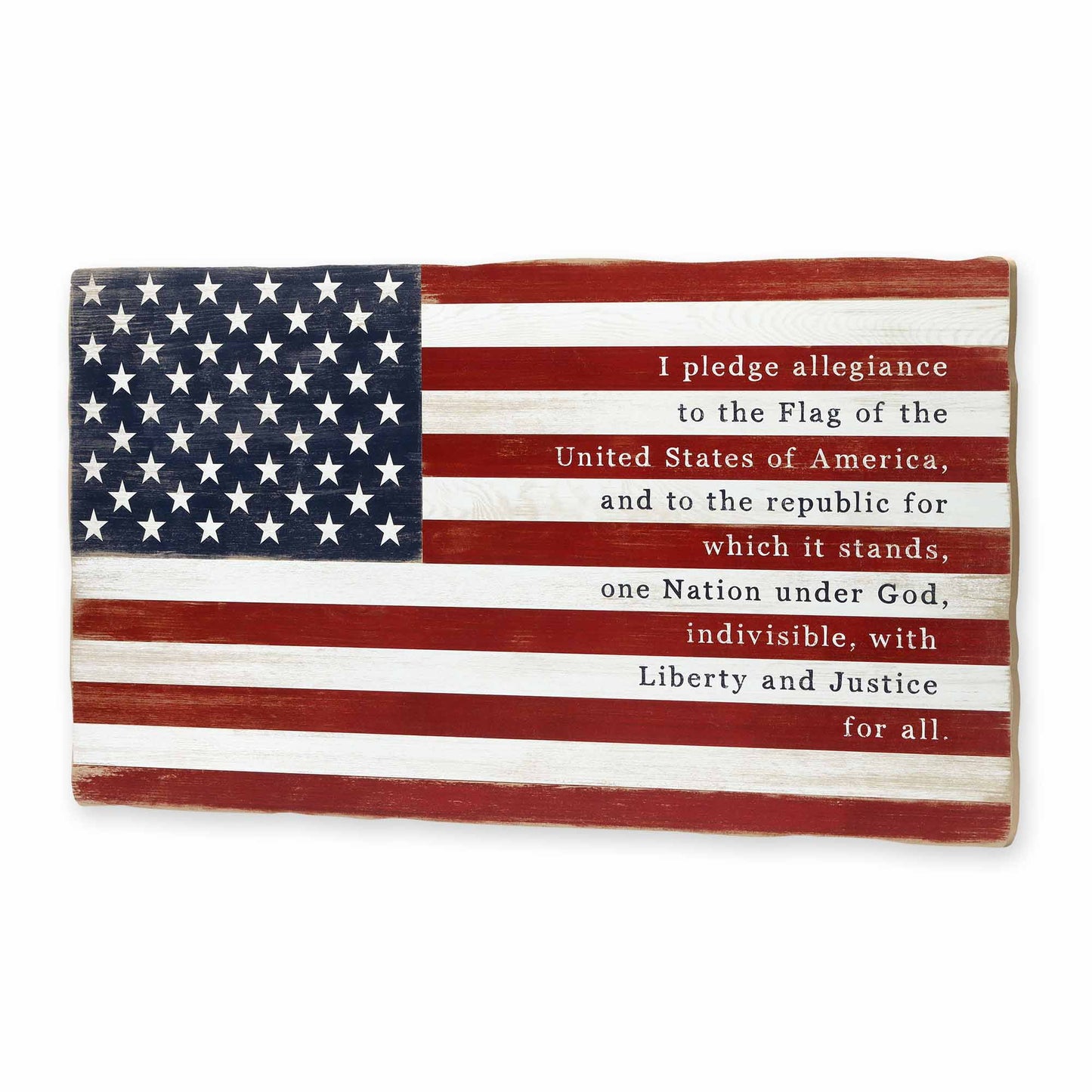 American Flag Pledge of Allegiance Wood Wall Decor