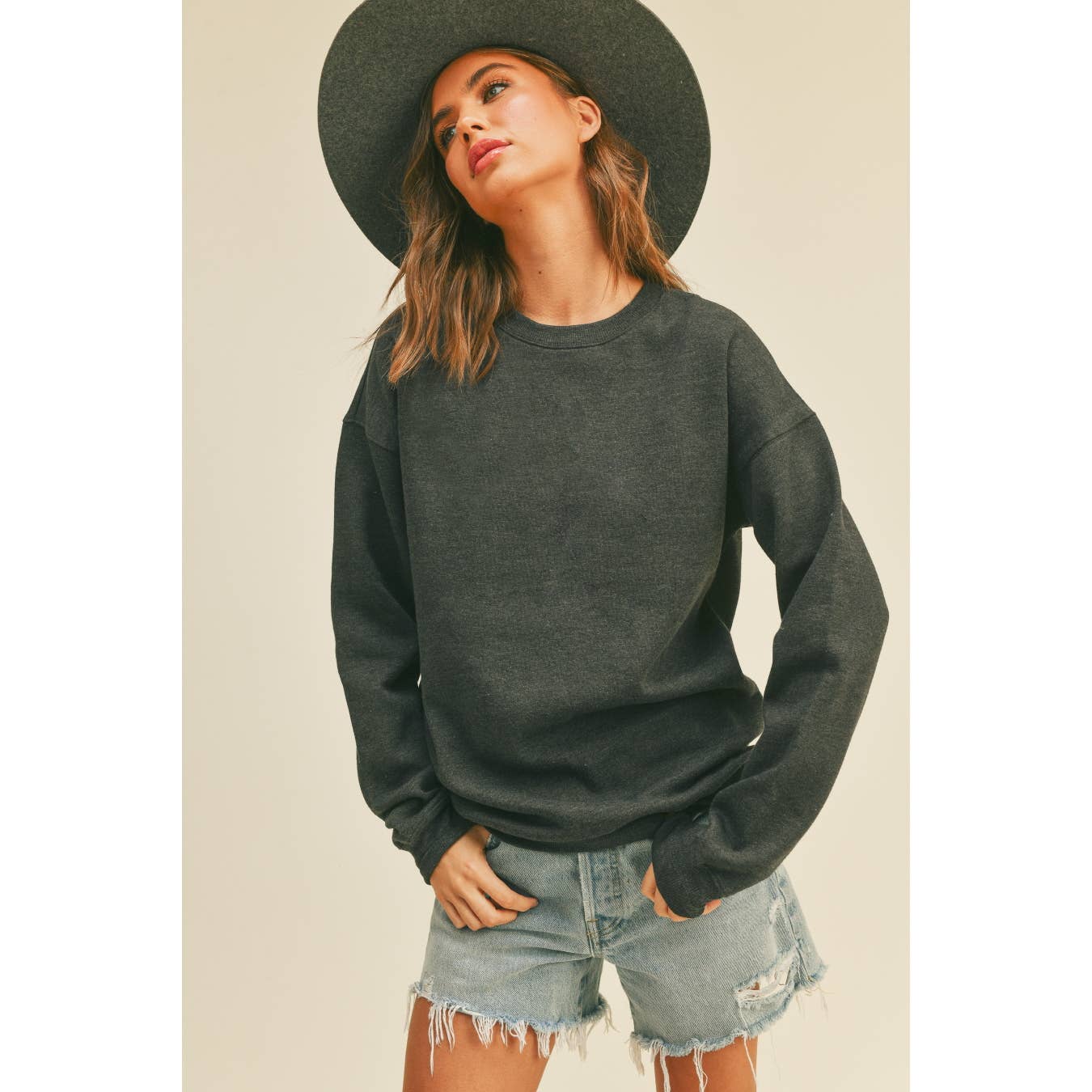 Blank Sweatshirt: BLACK, XL