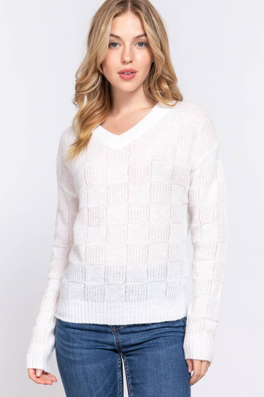 Checkered Texture Sweater