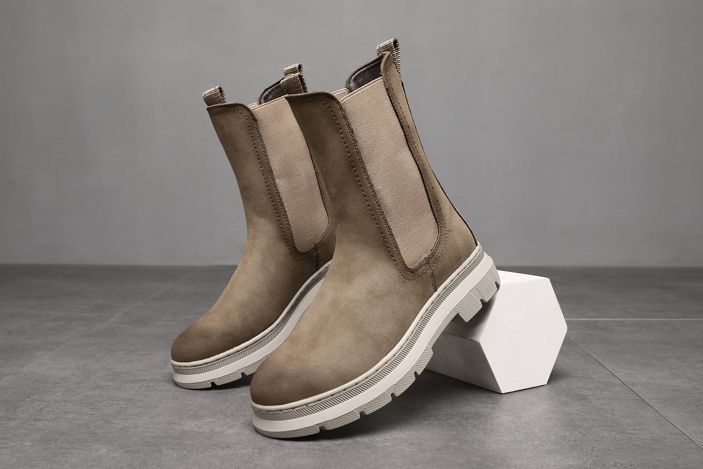 Faux Suede Leather- mid calf boots