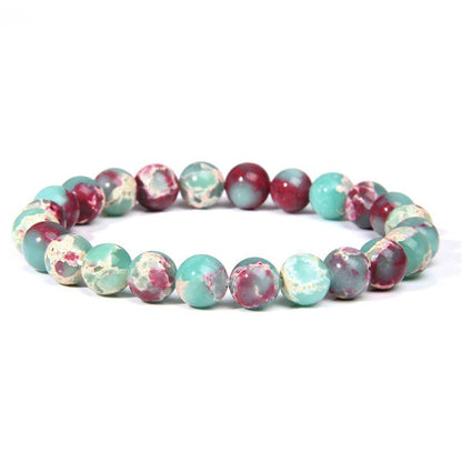 8MM Elastic Natural Stone Bracelets: Indian agate