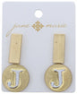 Stud "J" Set, 2-Tone Disc and Gold Rectangle Earring