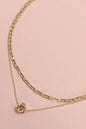 gold bud double layer necklace