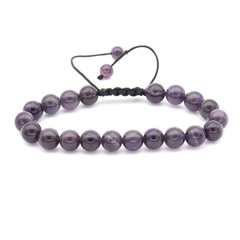 8MM Elastic Natural Stone Bracelets: Indian agate