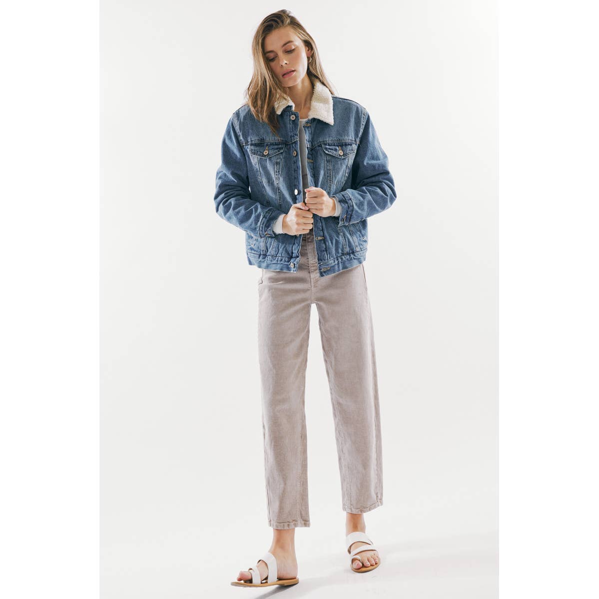 Kancan Trucker Sherpa Jean Jacket
