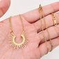 18K Gold Plated Stainless Steel Sunflower Charm Necklace-FGS