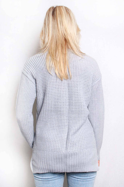 Women's Long Sleeves Crew Neck Knitted Sweater